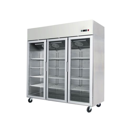 Atosa YCF9409GR Slimline Glass Triple Door Upright Freezer, 1390 Litres