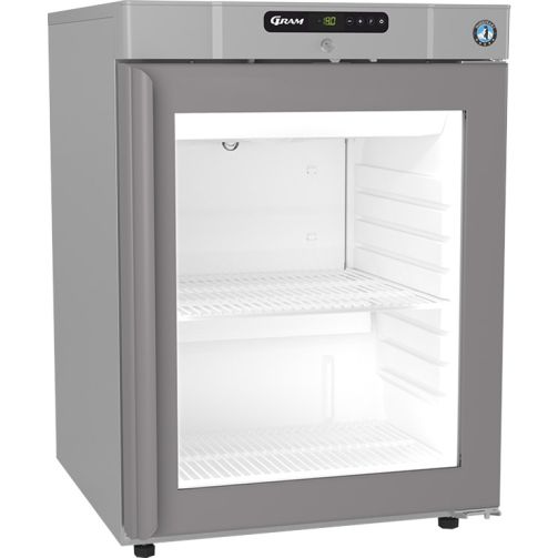 Hoshizaki Compact FG220 R-DR G U Glass Single Door Stainless Steel Undercounter Display Freezer, 123 Litres