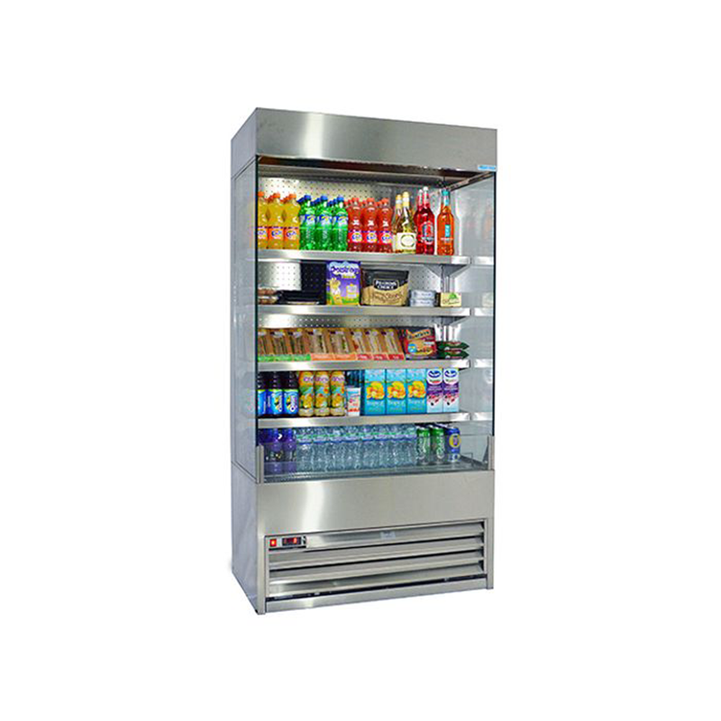 Frost-Tech SD60-100HC Refrigerated Stainless Steel Multideck Angled Front/Left Side View