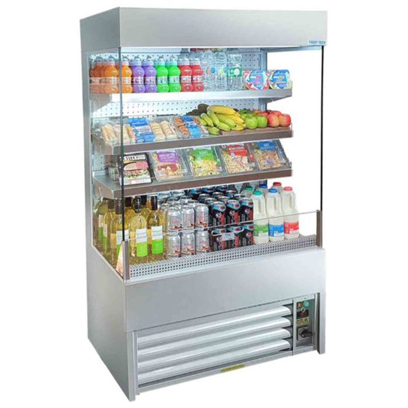 Frost-Tech SLD60-100HC Low Height Tiered Display 1000mm Wide, Angled Front/Left Side View