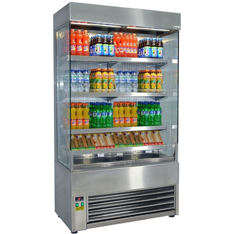 Frost-Tech SD60-120HC Refrigerated Stainless Steel Multideck Angled Front/Left Side View