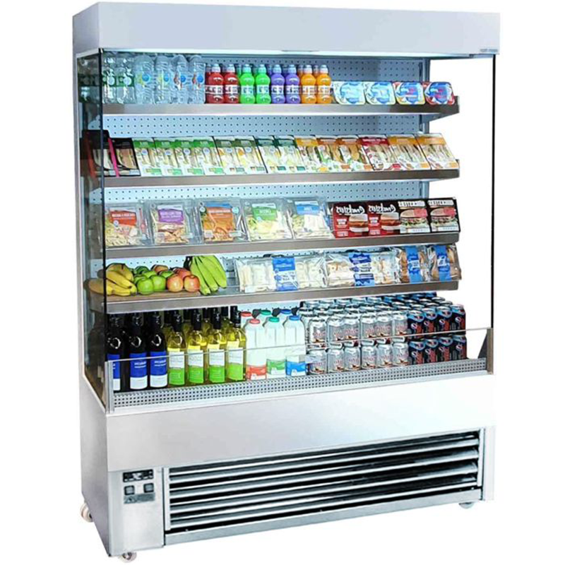 Frost-Tech SD60-180HC Refrigerated Stainless Steel Multideck Angled Front/Left Side View