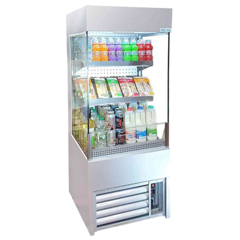 Frost-Tech SLD60-60HC Low Height Tiered Display 600mm Wide, Angled Front/Left Side View