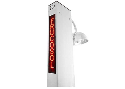 Frucosol GF1000 Display Glass Froster Front Facing View With LED Customisable Display Showing The Frucosol Branding.