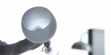 Frucosol GF1000 Display Glass Froster, Close Up Shot Of Frosted Glass.