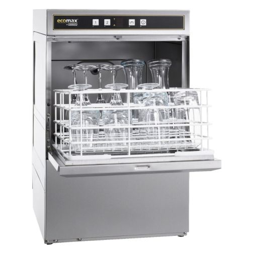 Hobart Ecomax G404-12C 390mm Basket Frontloading Commercial Glasswasher with Drain Pump, 16 Pint Capacity