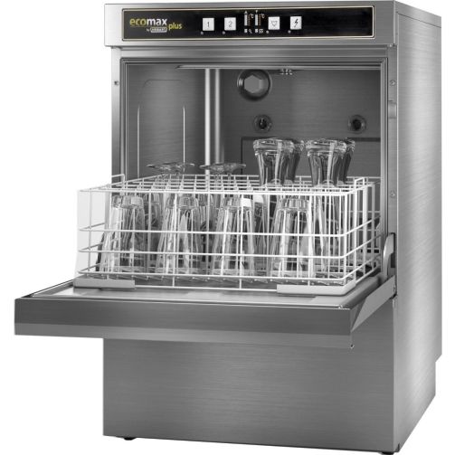 Hobart Ecomax G515-10D 500mm Basket Frontloading Commercial Glasswasher with Drain Pump, 25 Pint Capacity
