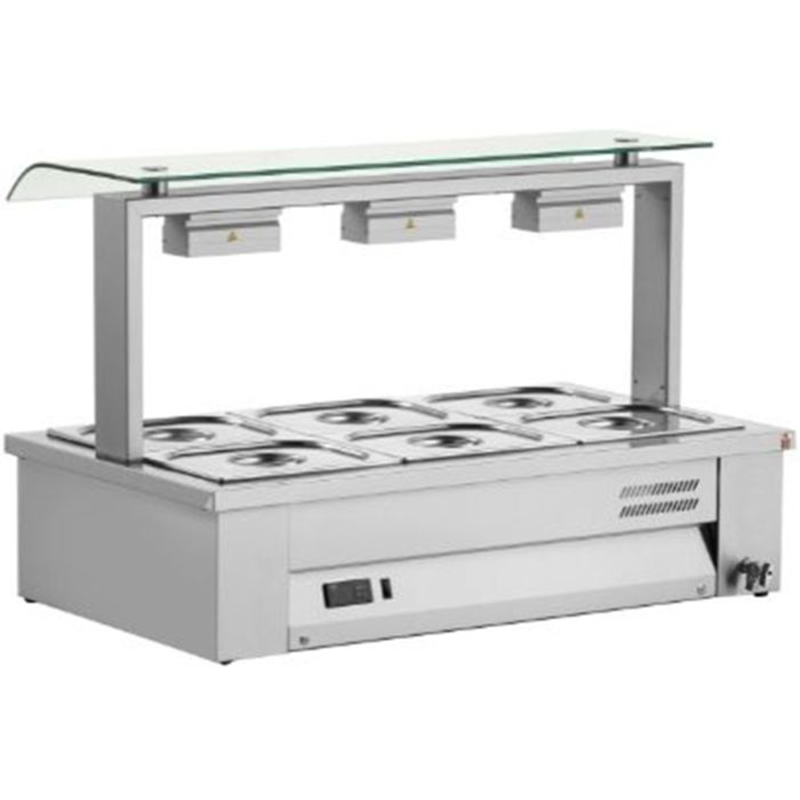 INOMAK MEV610 Counter Top Bain Marie 3x GN1/1 Angled Front/Left Side View Wet Heat Bain Marie