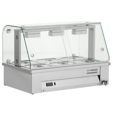 INOMAK MBV610 Counter Top Bain Marie 3x GN1/1 Angled Front/Left Side View