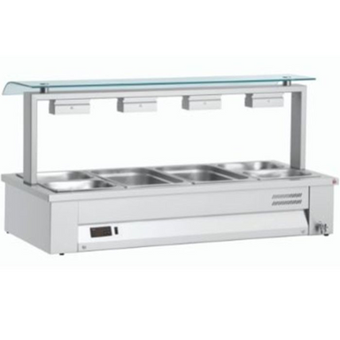 INOMAK MSV614 Counter Top Bain Marie 4x GN1/1 Angled Front/Left Side View