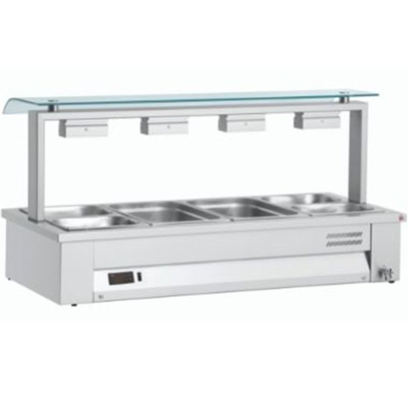 INOMAK MSV614 Counter Top Bain Marie 4x GN1/1 Angled Front/Left Side View
