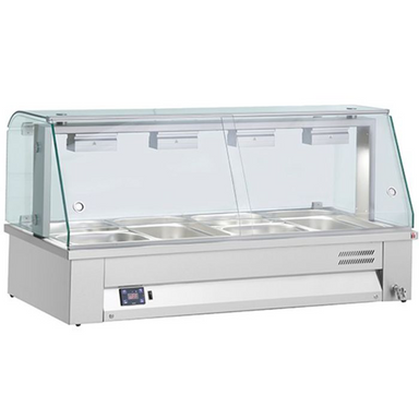 INOMAK MBV614 Counter Top Bain Marie 4 x GN1/1 Angled Front/Left Side View