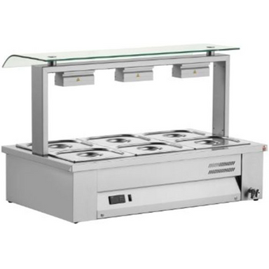 INOMAK MSV610 Counter Top Bain Marie 3x GN1/1 Angled Front/Left Side View