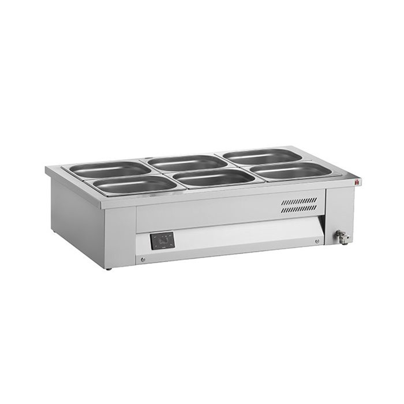 INOMAK MAV610 Counter Top Bain Marie 3x GN1/1 Angled Front View Wet Heat