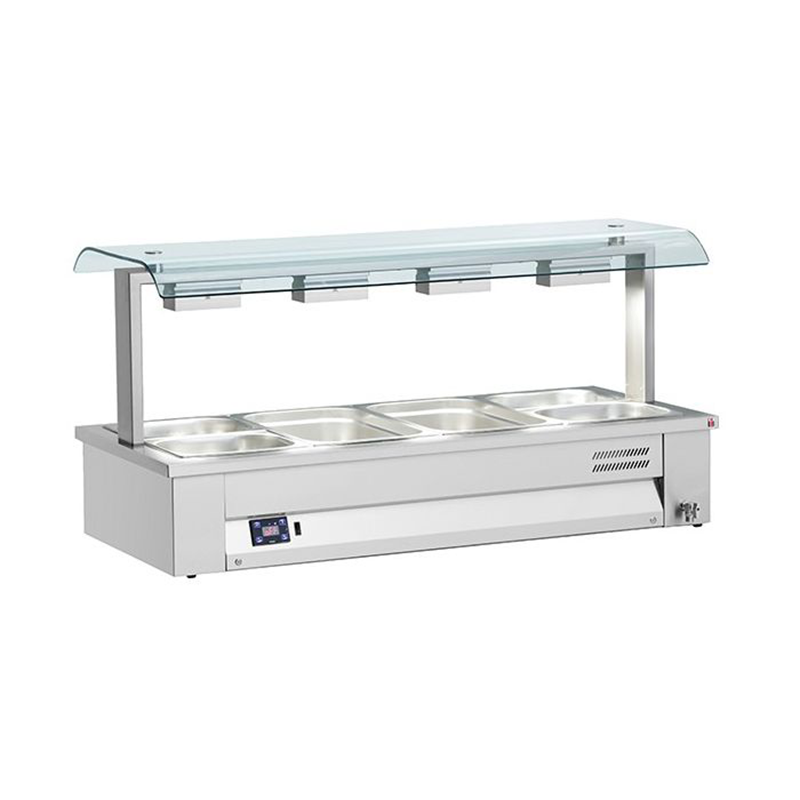 INOMAK MEV614 Counter Top Bain Marie 4x GN1/1 Angled Front/Left Side View