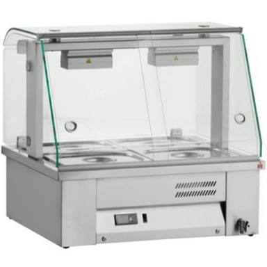 INOMAK MBV67 Counter Top Bain Marie 2x GN1/1 Angled Front/Left Side View