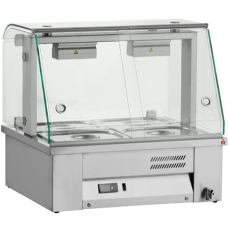 INOMAK MBV67 Counter Top Bain Marie 2x GN1/1 Angled Front/Left Side View