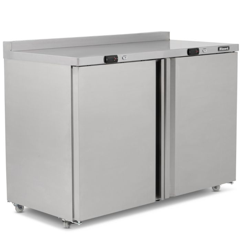 Blizzard UCFF280 Double Freezer Workstation, Front/Left Side Angled View