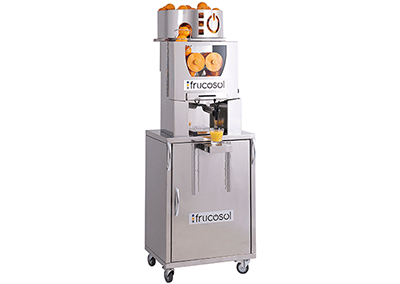 Frucosol Self-Service Juicer on a white background in a front facing angled view.