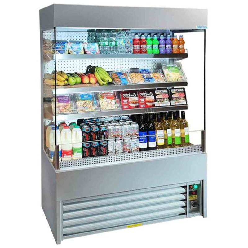 Frost-Tech SLD60-120HC Low Height Tiered Display 1200mm Wide, Angled Front/Left Side View