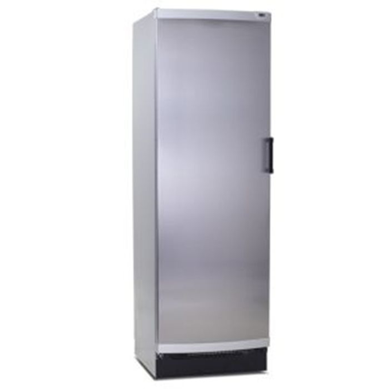 Vestfrost CFS344STS Single Door Stainless Steel Freezer 340L Capacity, Angled Front/Left Side View