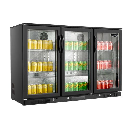 Sterling Pro Green SP3HC-BH Hinged Triple Door Bottle Cooler, 274 x 330ml Bottles