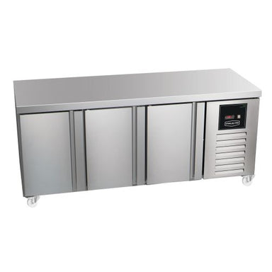 Sterling Pro Green SNI-7-180-30-NS 3 Door Counter Freezer Plain Top front view