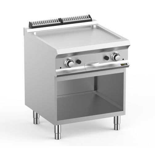 Hobart Ecomax HEFTBG77AL Smooth Griddle on Open Cupboard, 14kW
