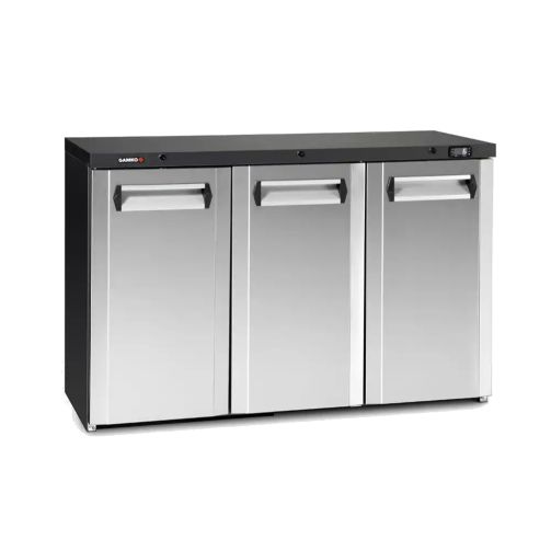 Gamko Maxiglass LG3/315CS Hinged Solid Stainless Steel Triple Door Undercounter Bottle Cooler, 338 Litres