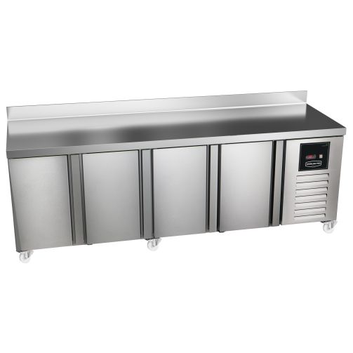 Sterling Pro Green SPI-7-225-40-SB 4 Door Counter Fridge with 100mm Splashback, 615 Litres