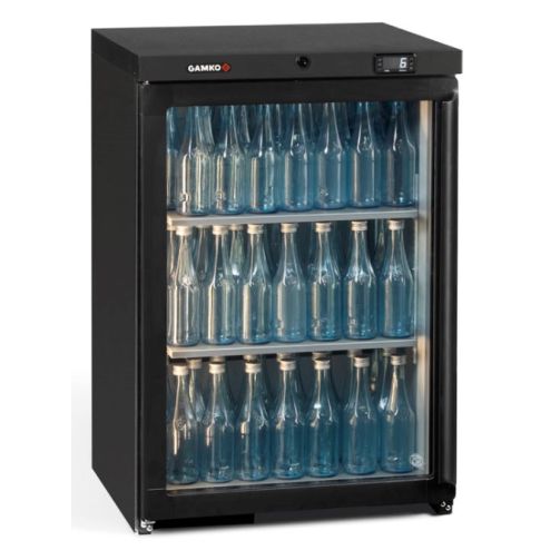 Gamko MG3/150LG Maxiglass Left Hand Hinged Glass Single Door Undercounter Bottle Cooler, 150 Litres