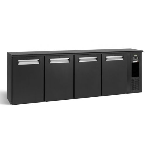 Gamko E3/2222MU84 Solid Four Door Black Undercounter Bottle Cooler, 722 x 33 Centiliters