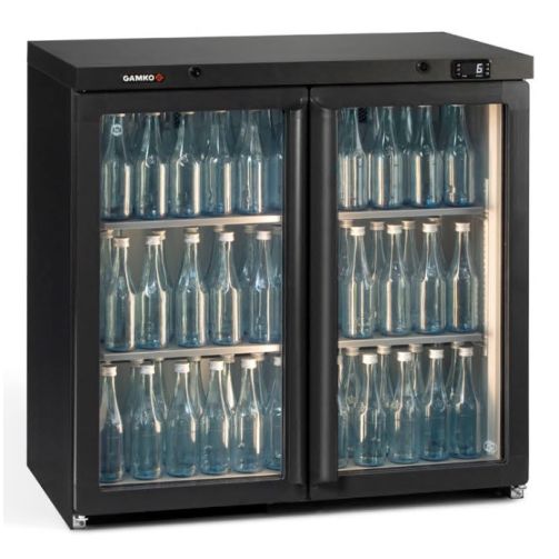 Gamko MG3/250G Maxiglass Hinged Glass Double Door Undercounter Bottle Cooler, 250 Litres