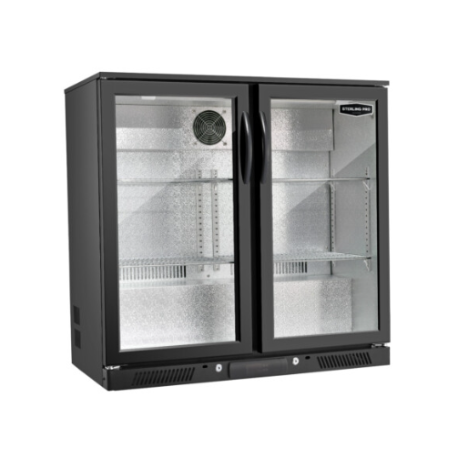 Sterling Pro SP2HC-LOW-BH Hinged Double Door Low Height Bottle Cooler, 180 x 330ml Bottles