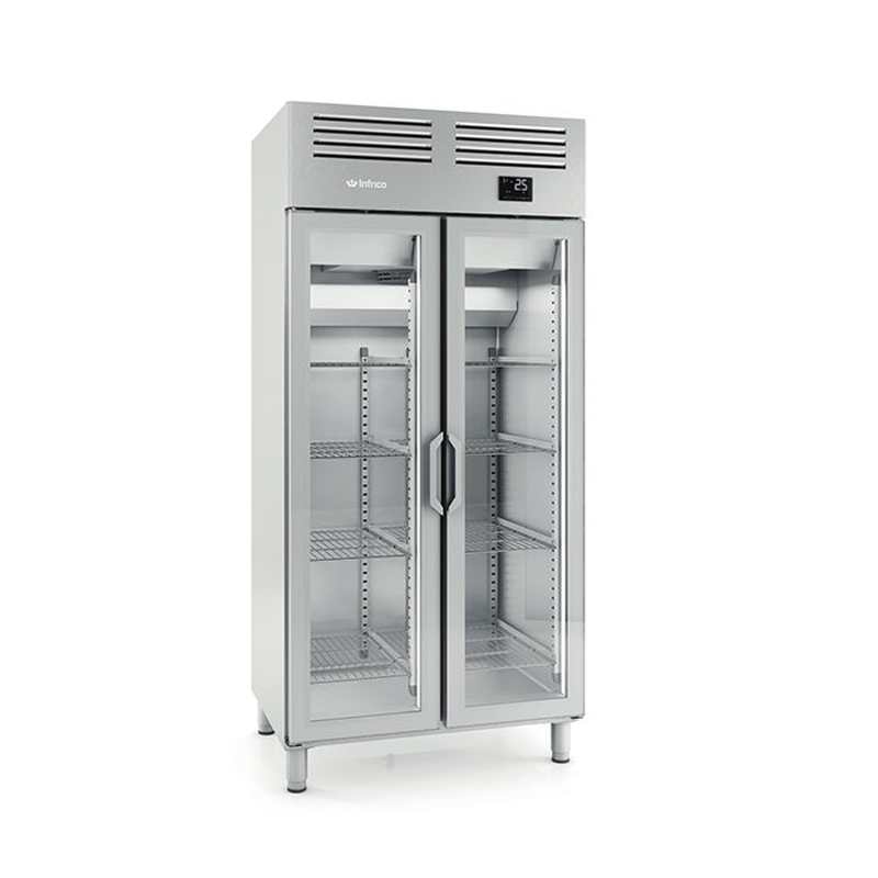 Pentland Double Glass Door Gastronorm Refrigerator 745L Infrico AGN600-CR Left Side View