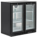 Blizzard BAR2 Double Hinged Glass Door Bottle Cooler Front/Side Angled View