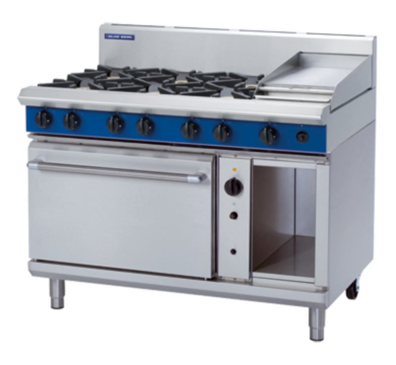 Blue Seal Evolution G58C 1200mm Gas Range Convection Oven - Angled Front/Right Side View