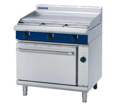 Blue Seal E56A Evolution electric range with smooth 900mm griddle top and 2/1 GN convection oven