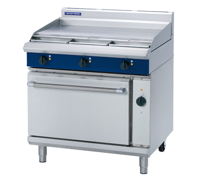 Blue Seal E56A Evolution electric range with smooth 900mm griddle top and 2/1 GN convection oven