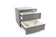 Adande HCR2 Series - Two Drawer Prep Counter, Fridge Only, Rear Engine Angled Front View With Open Drawers