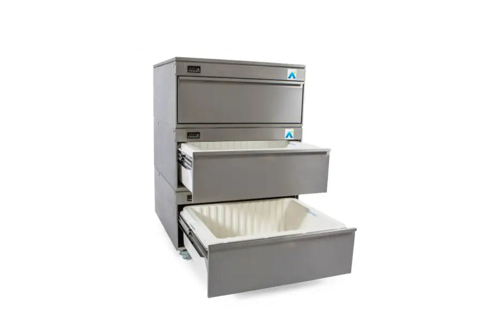 HCR3 Series Angled Front/Left Side View With 2 Open Drawers