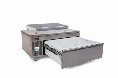 Adande HCS1 Series - Chef Base Cool Cookline, Fridge Only, Side Engine - Angled Front/Left Side View With Open Drawer