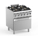 Hobart HEFB77FGXL stainless steel gas hob with 4 burners and integrated oven