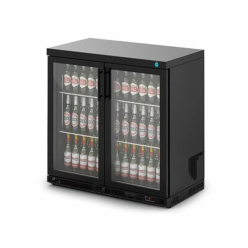 IMC F76/250/B V90 Black Bottle Cooler - Double Door