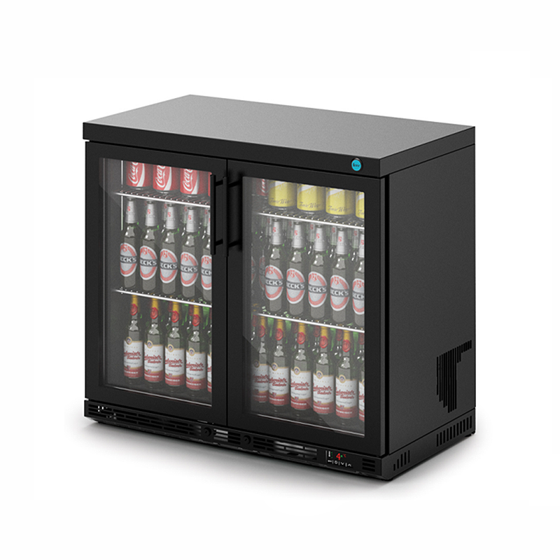 IMC F76/252/B V90 Black Bottle Cooler - Double Door