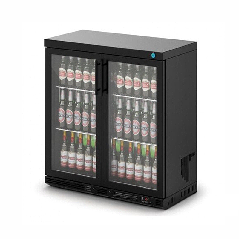 IMC F76/253/B V90 Black Bottle Cooler - Double Door