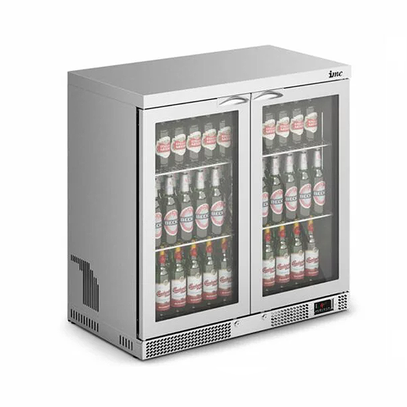 IMC F77/250 M90 Stainless Steel Bottle Cooler - Double Door