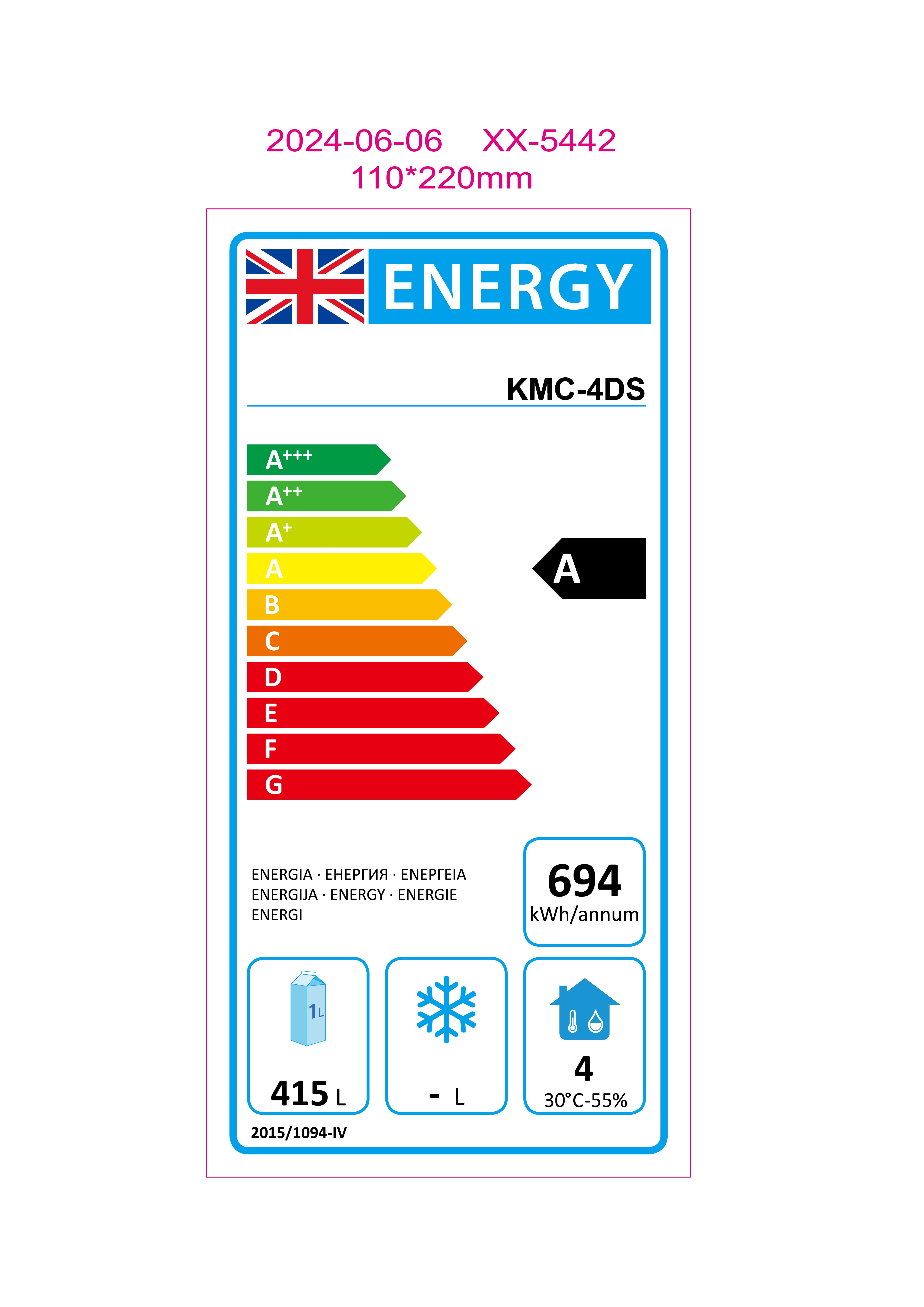 Koolmax KMC4DS 4 Door Stainless Steel Counter Fridge