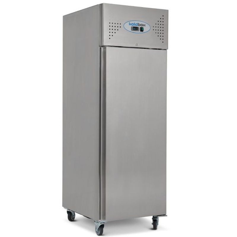 Pentland Upright Single Hinged Door Gastronorm Refrigerator Koldbox KXR600 Left Side Angled View