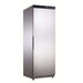 A Koolmax KMC400S stainless steel, single door upright freezer with a solid external finish.